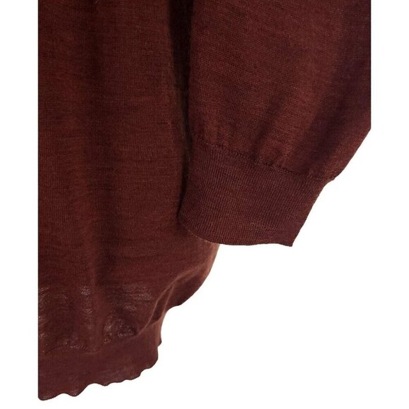 Lanvin Wool Turtleneck Knit Sweater Size XL Slim Mens Burgundy - Picture 5 of 16